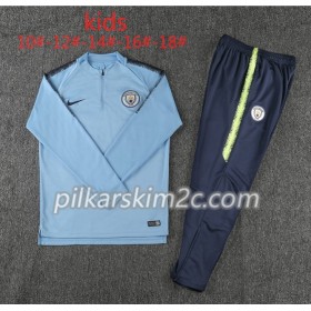 Manchester City Dziecięca Komplet Bluzy Treningowe Niebieski 2018-2019
